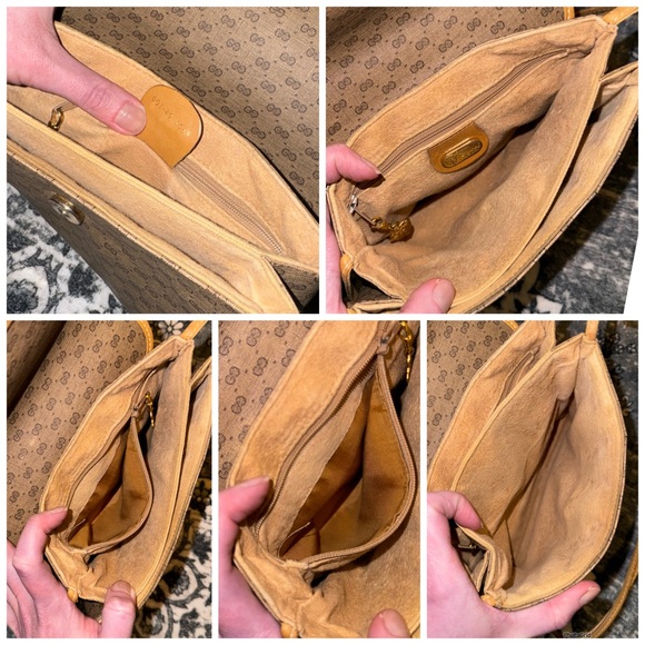 Gucci AUTHENTIC Vintage Tan Micro GG Monogram Small Crossbody Bag Purse - Picture 15 of 16